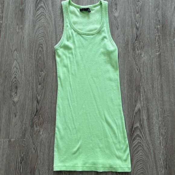 ASOS Neon Green Ribbed Mini Dress - Picture 1 of 7
